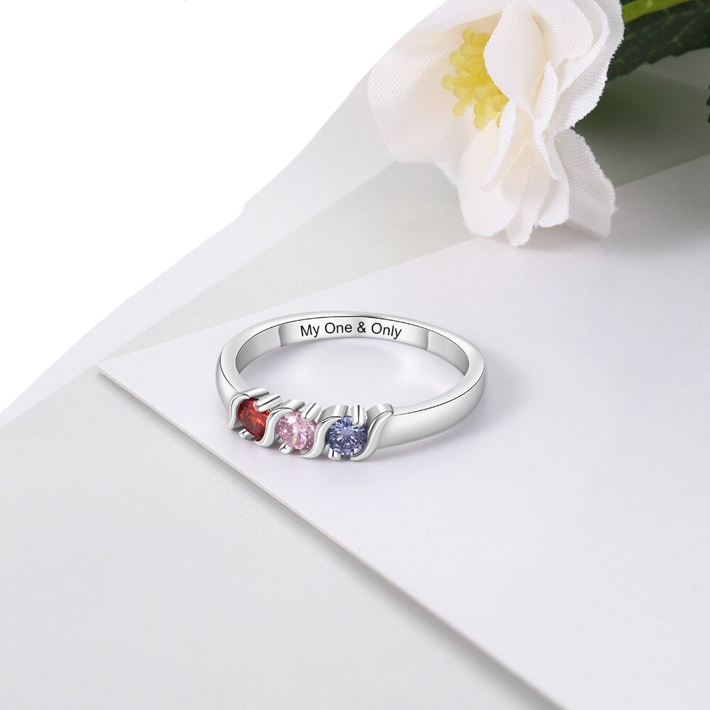Family Personalized Birthstone Ring