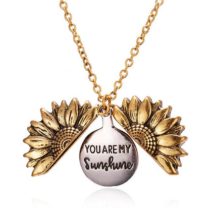 Antique Heart Sunflower Necklace